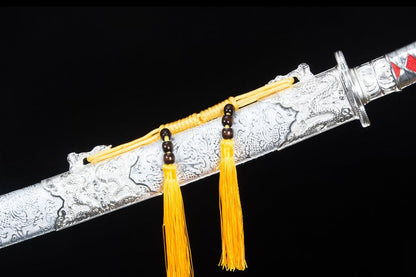 Handmade High-performance  Manganese steel Chinese Sword With Red Blade