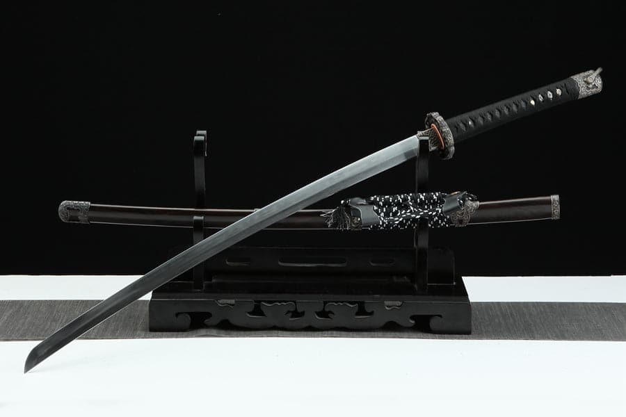 Handmade Japanese Tachi Odachi Sakura Pattern Steel High Ebony