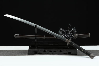 Handmade Japanese Tachi Odachi Sakura Pattern Steel High Ebony