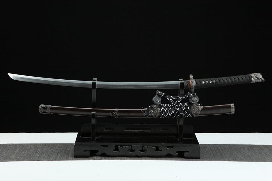 Handmade Japanese Tachi Odachi Sakura Pattern Steel High Ebony