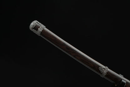 Handmade Japanese Tachi Odachi Sakura Pattern Steel High Ebony