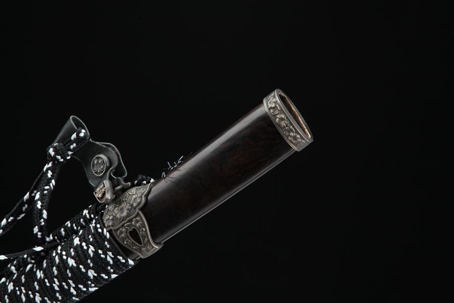 Handmade Japanese Tachi Odachi Sakura Pattern Steel High Ebony