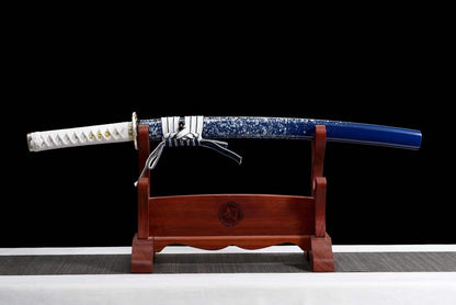 Handmade Japanese Wakizashi Begonia Short Sword T10 burned edge