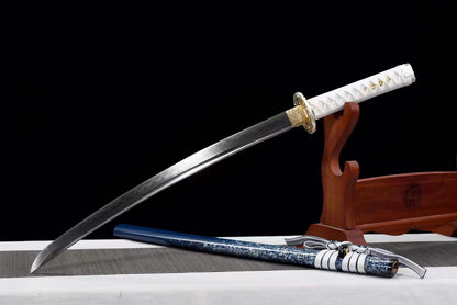 Handmade Japanese Wakizashi Begonia Short Sword T10 burned edge