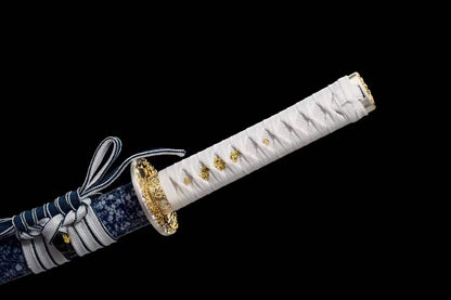 Handmade Japanese Wakizashi Begonia Short Sword T10 burned edge