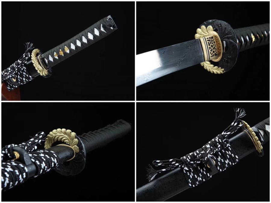 Handmade Japanese Wakizashi Black Moon Damascus Steel