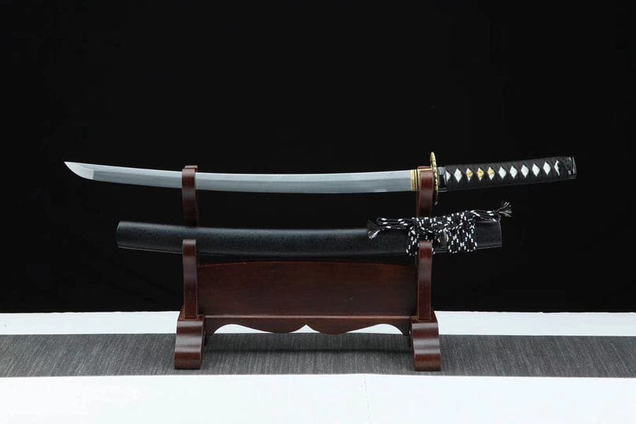 Handmade Japanese Wakizashi Black Moon Damascus Steel
