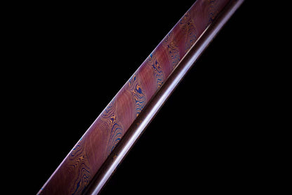 Handmade Japanese Wakizashi Vault Short Sword Damascus Steel