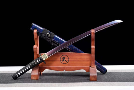 Handmade Japanese Wakizashi Vault Short Sword Damascus Steel