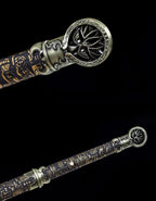 Handmade Pharaoh 65 High Manganese Steel Chinese Sword With Baked Blue Blade