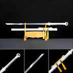 Handmade Silver Scourge High Manganese Steel Chinese Sword With White scabbard